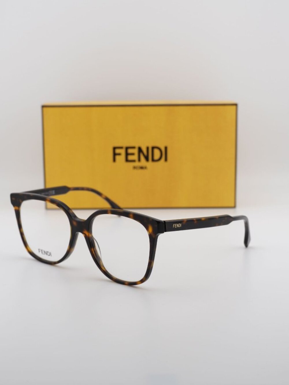 Fendi FE50058I 052 Square Eyeglasses 54mm - Havana